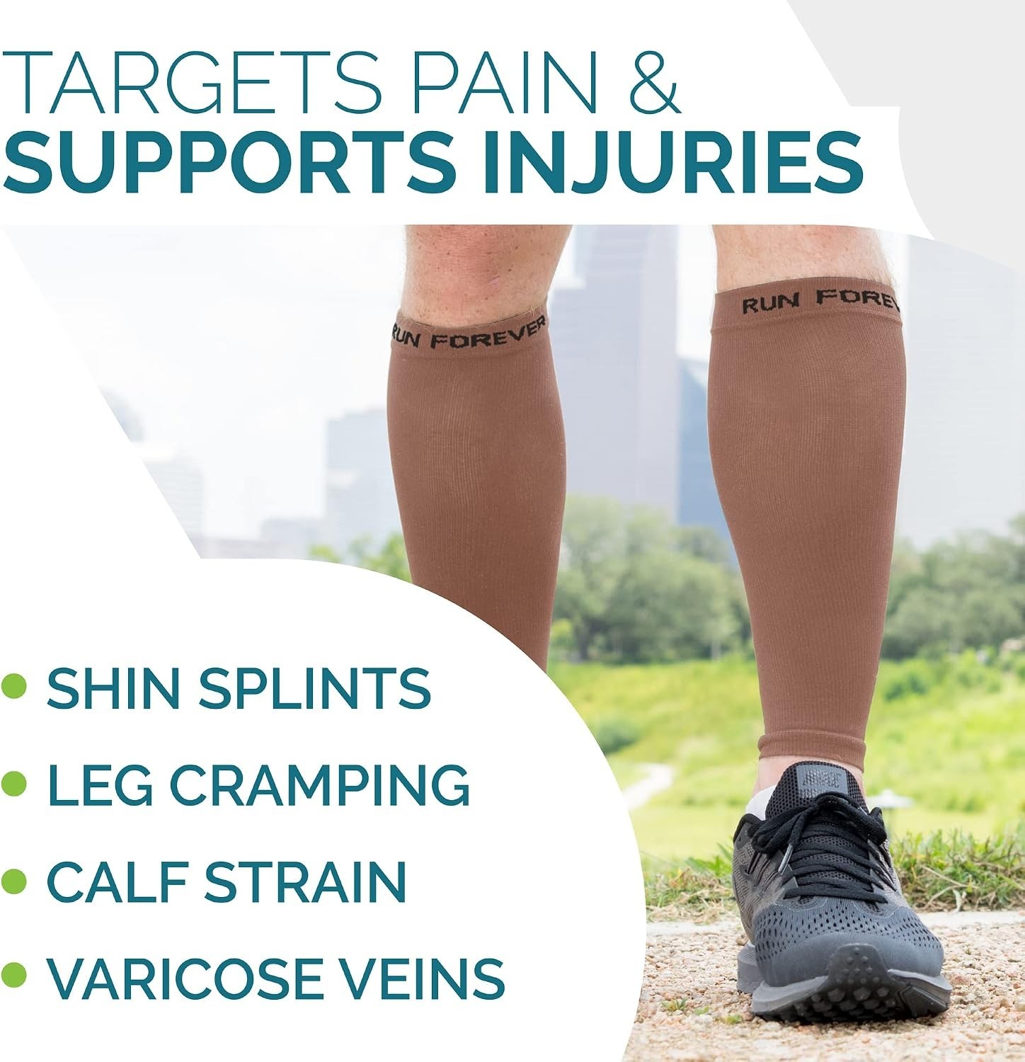 Calf Compression Sleeve for Shin Splints & Varicose Veins – 20-30 mmHg Support