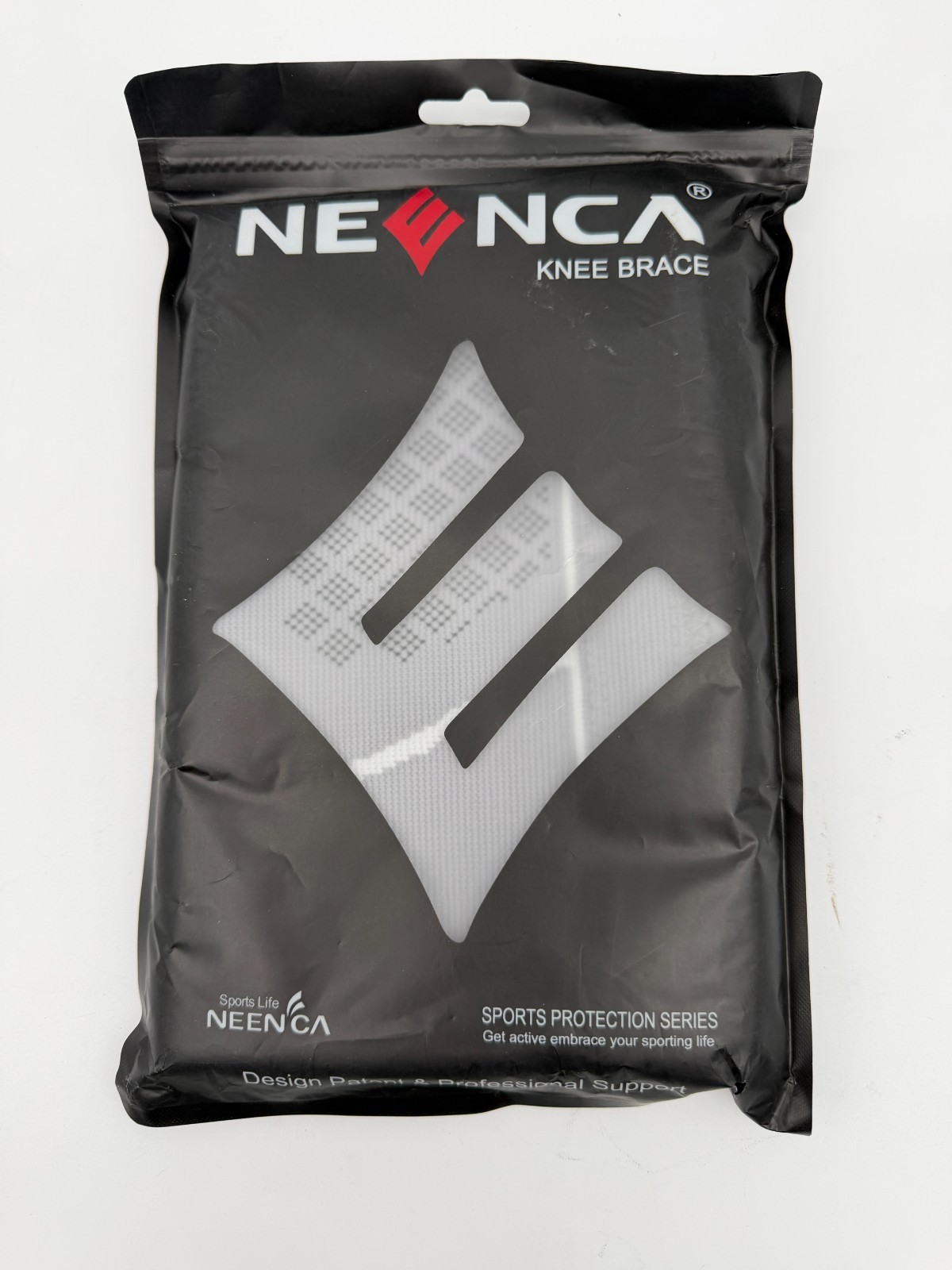 NEENCA Knee Compression Sleeve – Knee Brace XXXL Grey with White Stripe