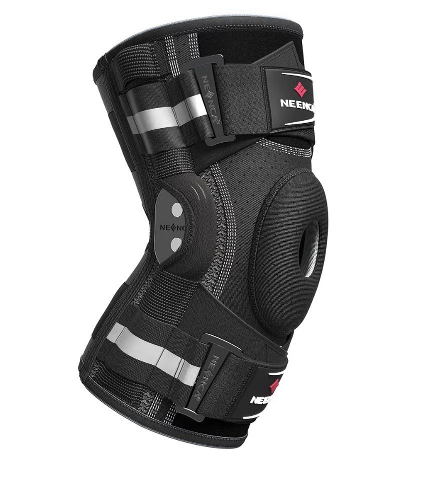 Knee Brace for Knee Pain, Hinged Knee Support X-Strap Fixing System Large