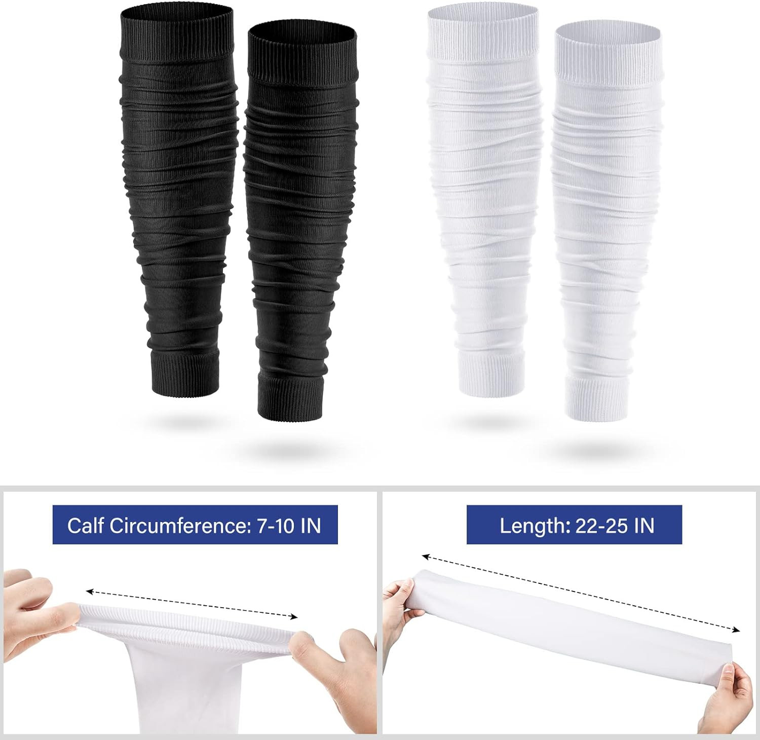 2 Pairs Football Leg Sleeve Men Scrunch Football Socks Calf Compression Sleeve f