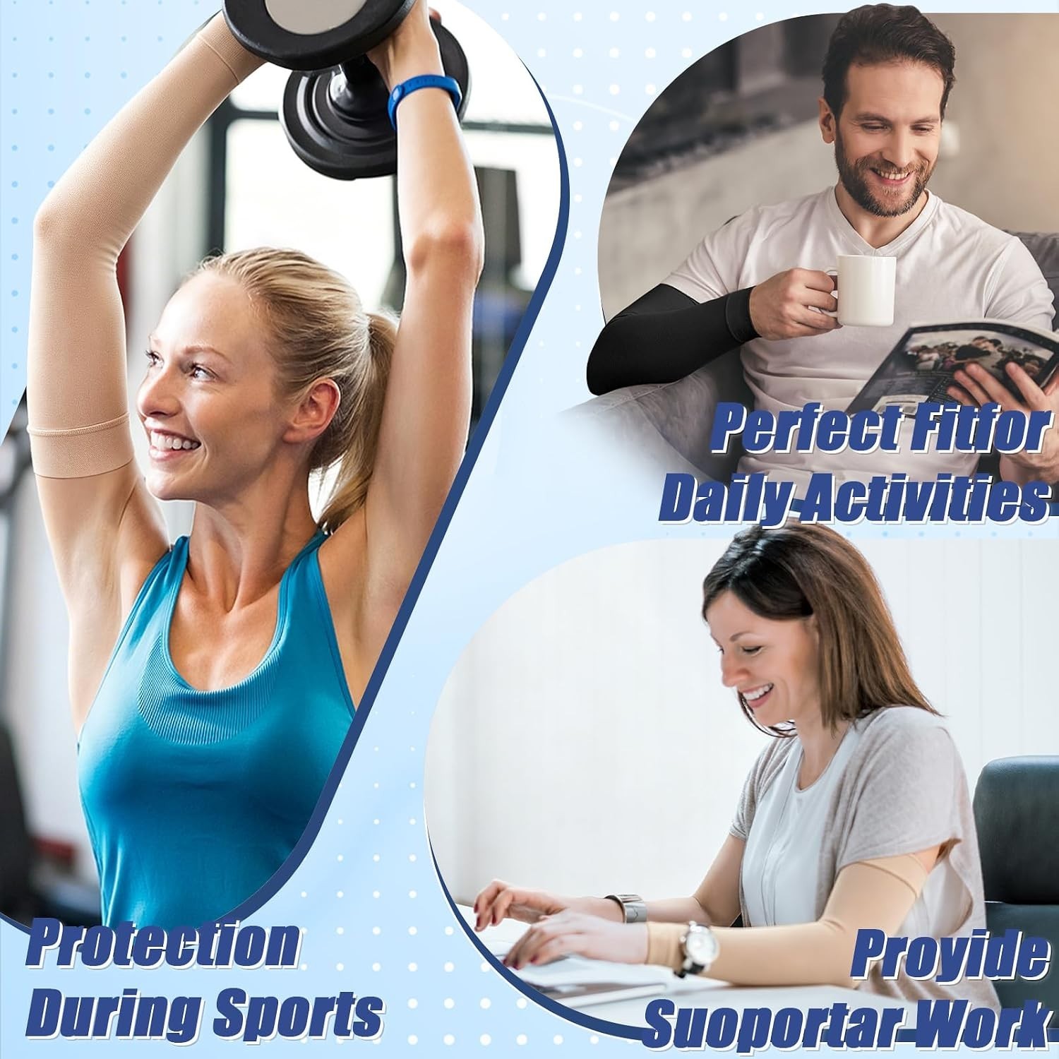 Durable Beige Compression Arm Sleeve – Ideal for Arthritis & Sports Recovery