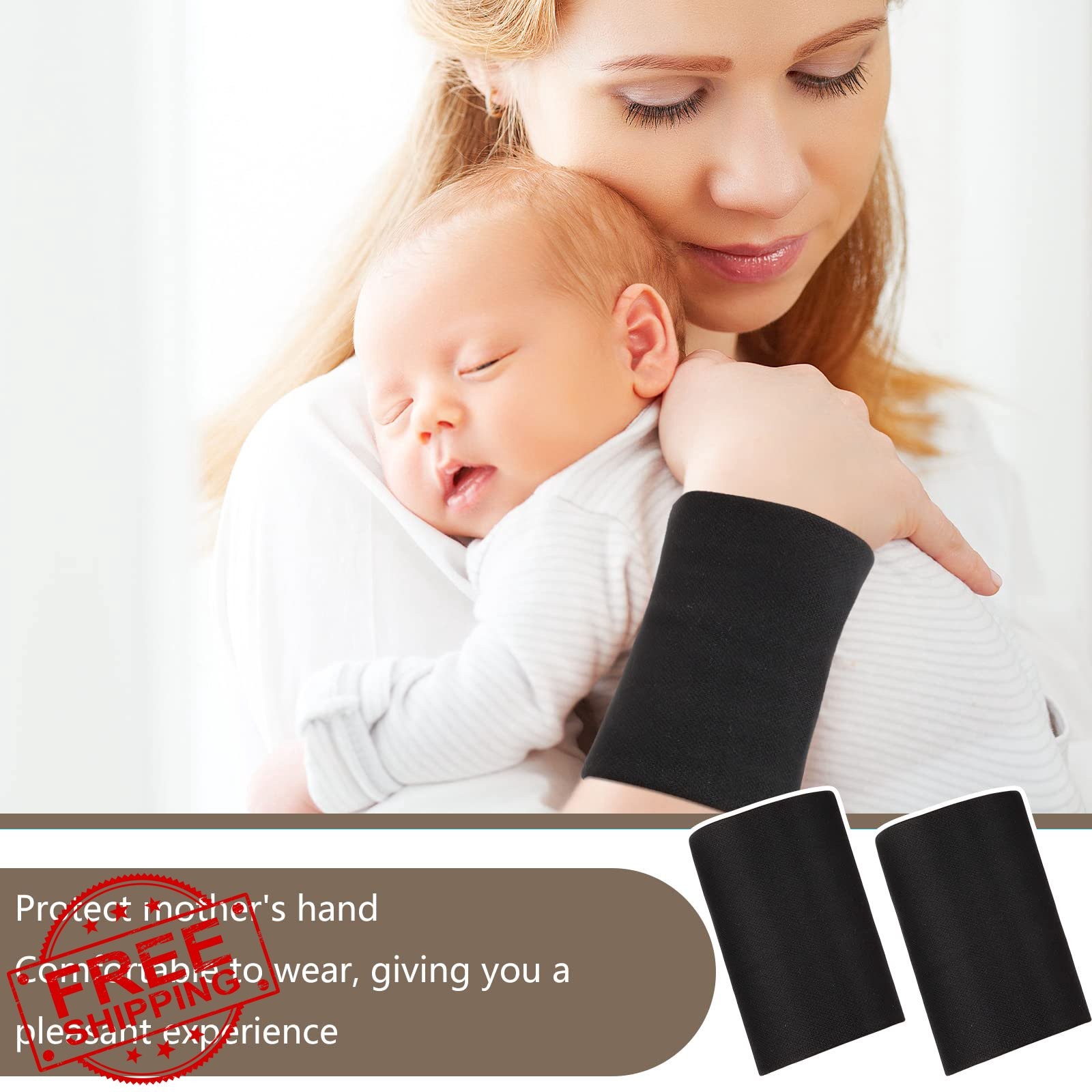 SATINIOR Black Small Compression Wrist Sleeve Brace 2 Pairs