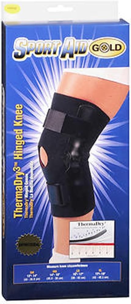 Sport Aid Gold Thermadry 3 Patella Knee Black Large