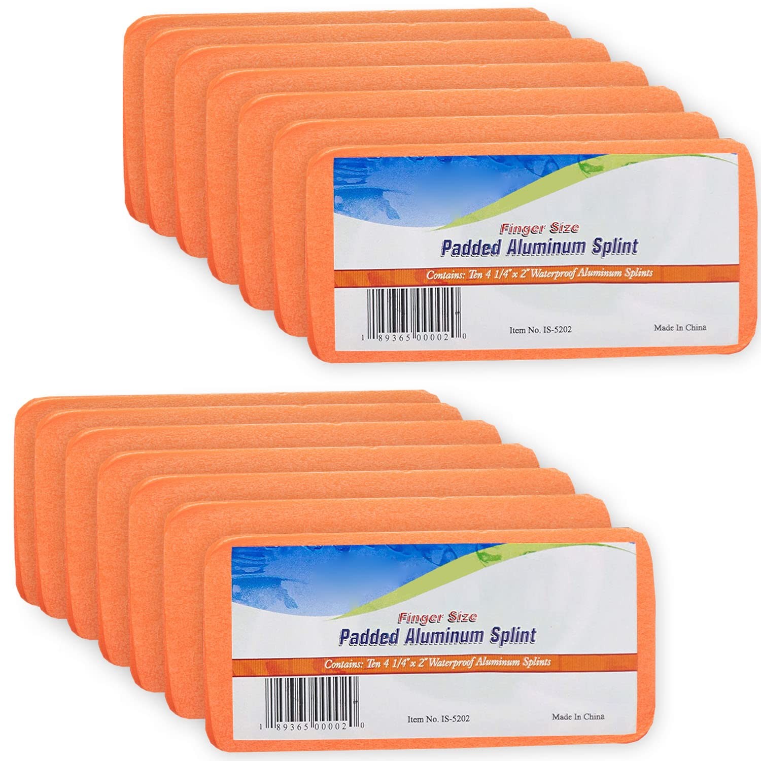 Novamedic First Aid Padded Aluminum Finger Splint 20 Pack, 2 inch, One Size