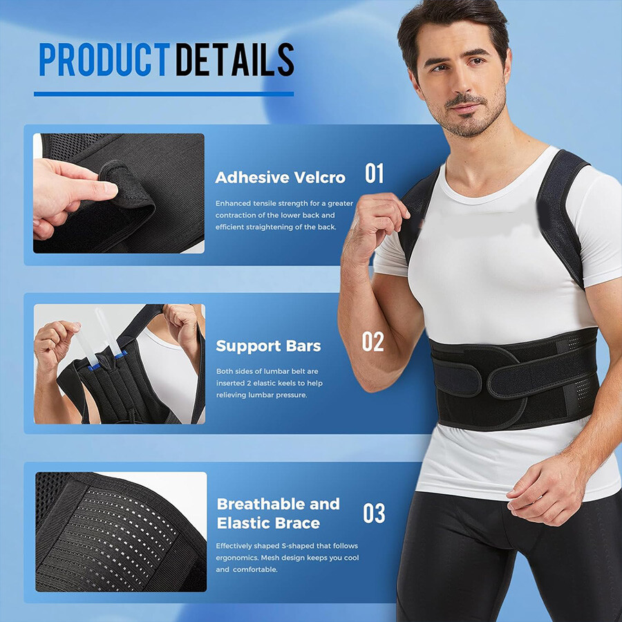 Men Women Posture Corrector for Hunched Back Kyphosis, Compression Fracture Belt