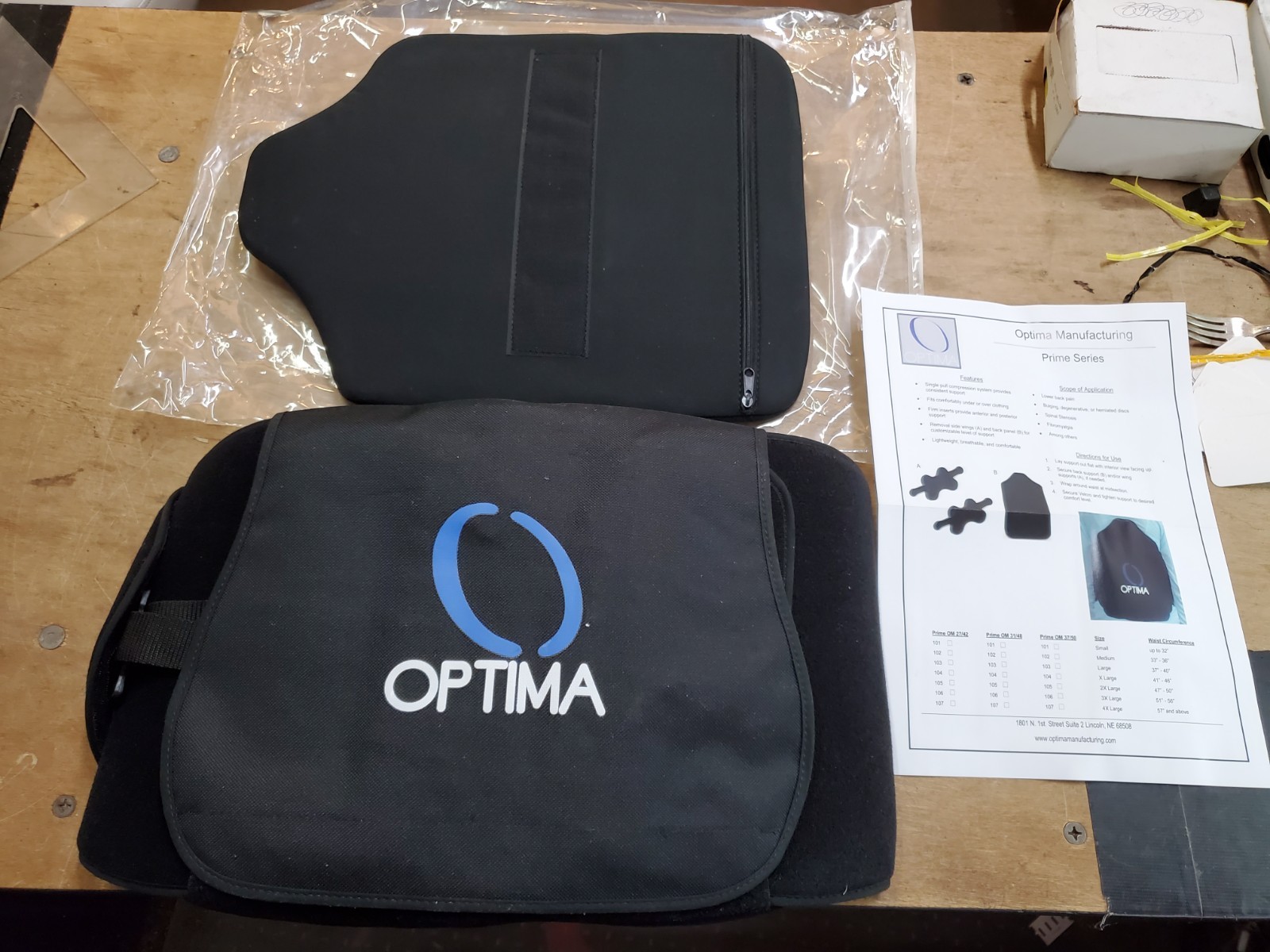 Optima Prime Series Model 106 Back Brace Lumbar Support, Size 3XL (51-56 inches)