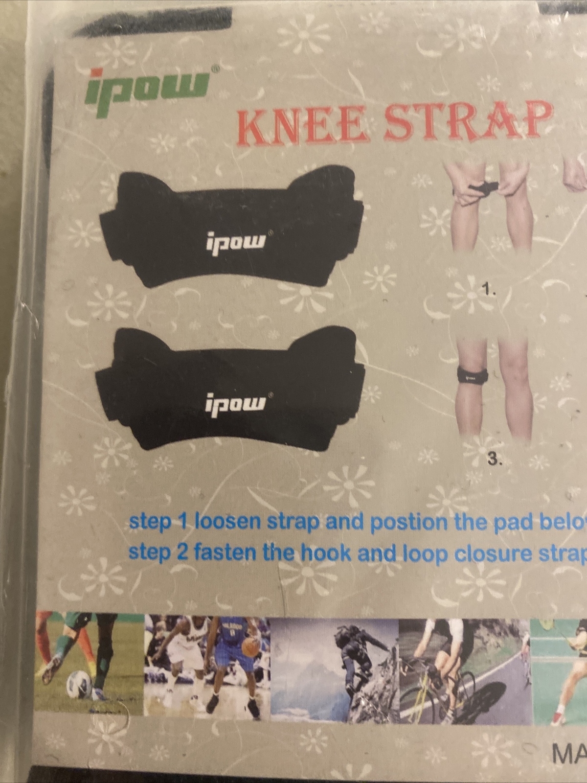 iPow Knee Straps- New Black HB-01