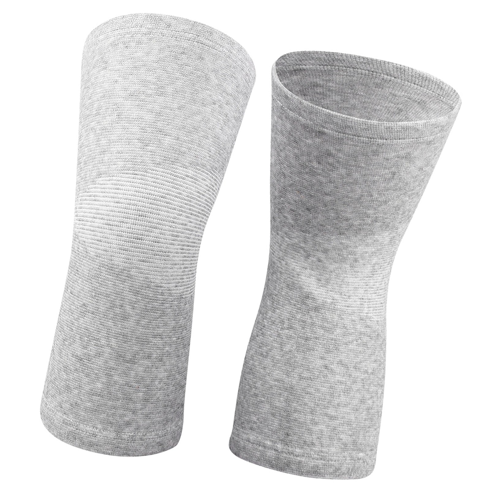 1 Pair Elastic Bamboo Knee Protector Carbon Fiber Sleeve (Gray L)
