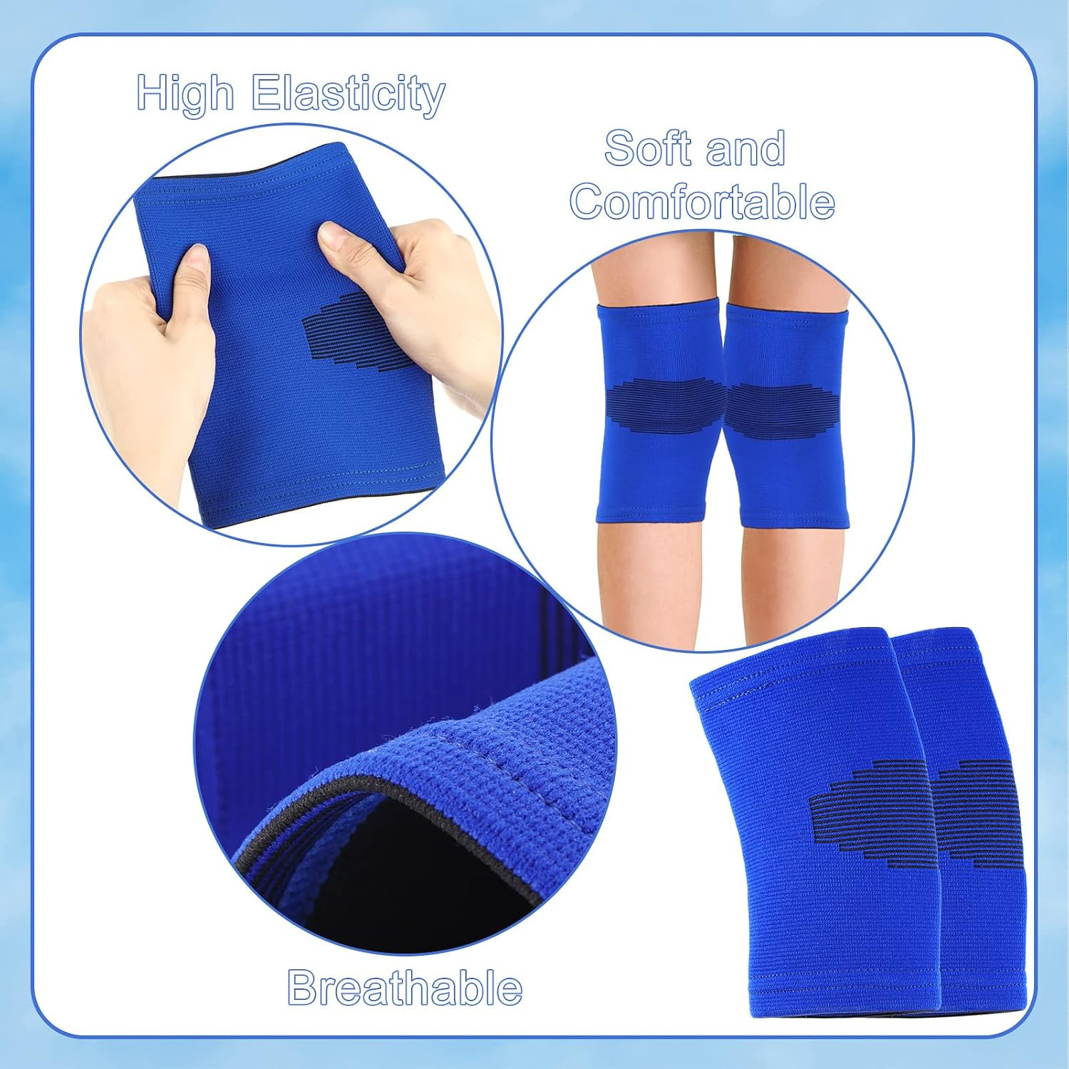 2 Pairs Kids Knee Sleeve Kids Knee Brace Children Support Compression Child S…