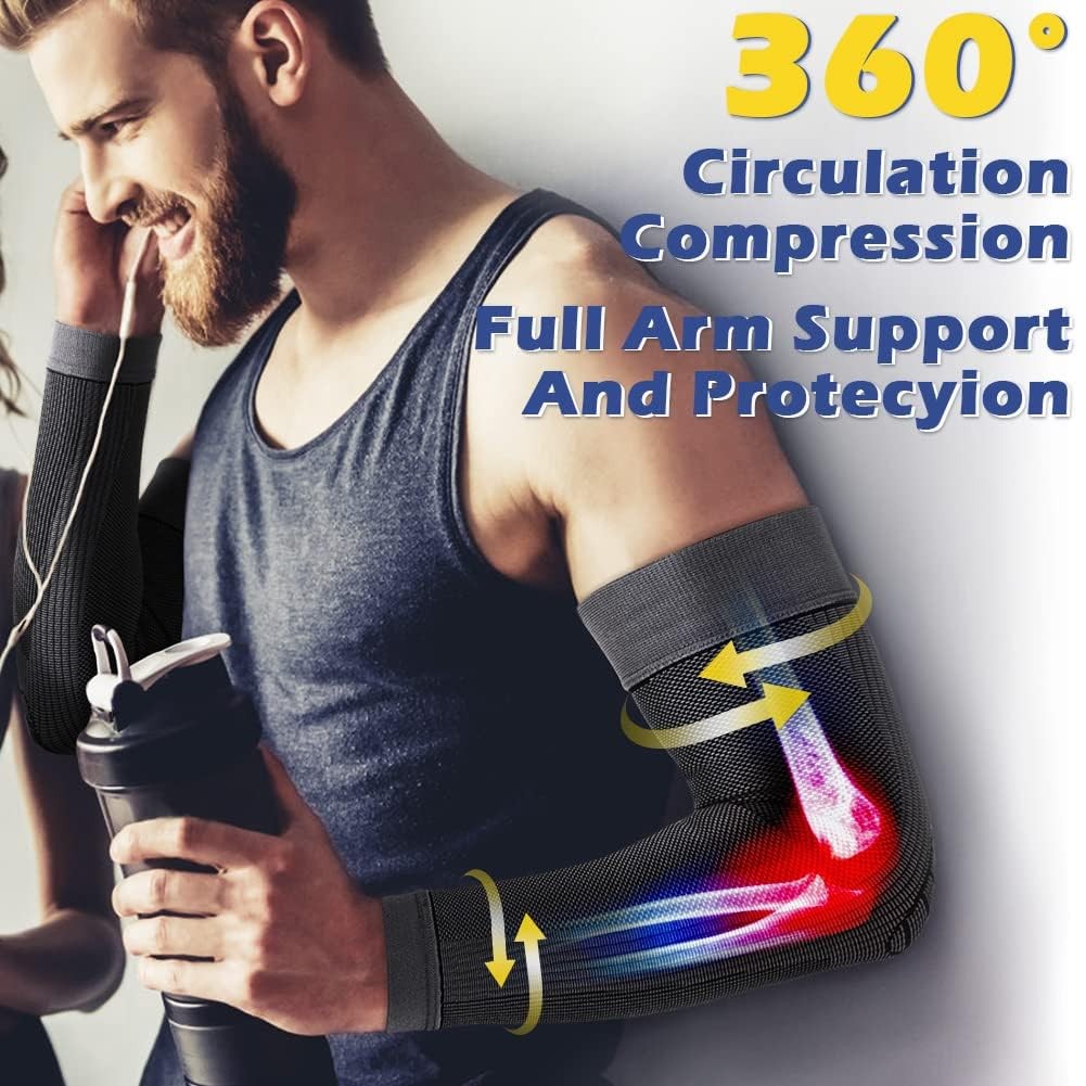 Compression Arm Sleeves Elbow Supports Full Protection Men Women 1 Pair