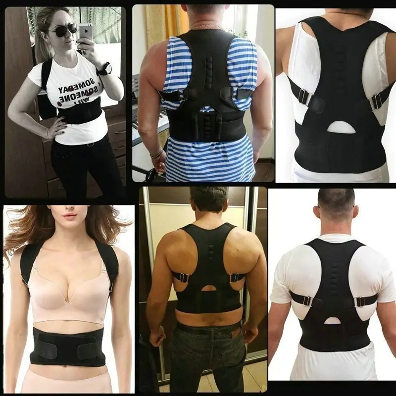 Magnetic Posture Corrector Back Brace Shoulder Straightener Lumbar Support Belt