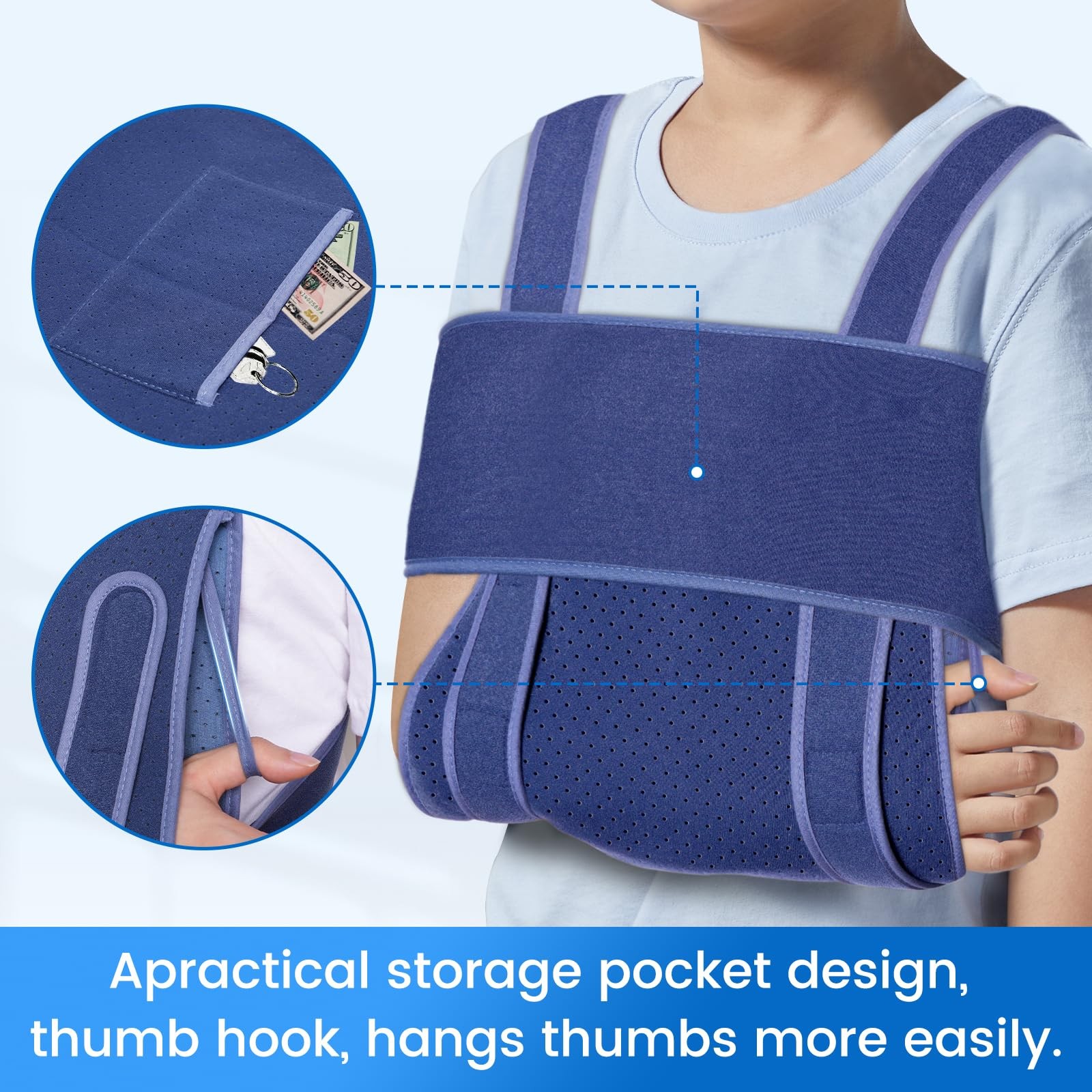 Kids Arm Sling Sleep Shoulder Immobilizer Rotator Cuff Broken Bust 2531.5 In