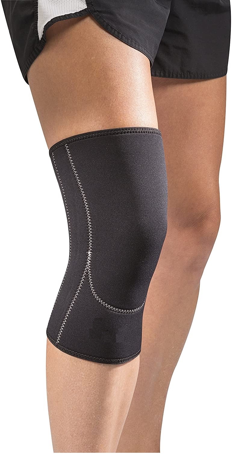 MLR Sports Medicine Closed Patella Knee Sleeve, Black Small (12-14″)