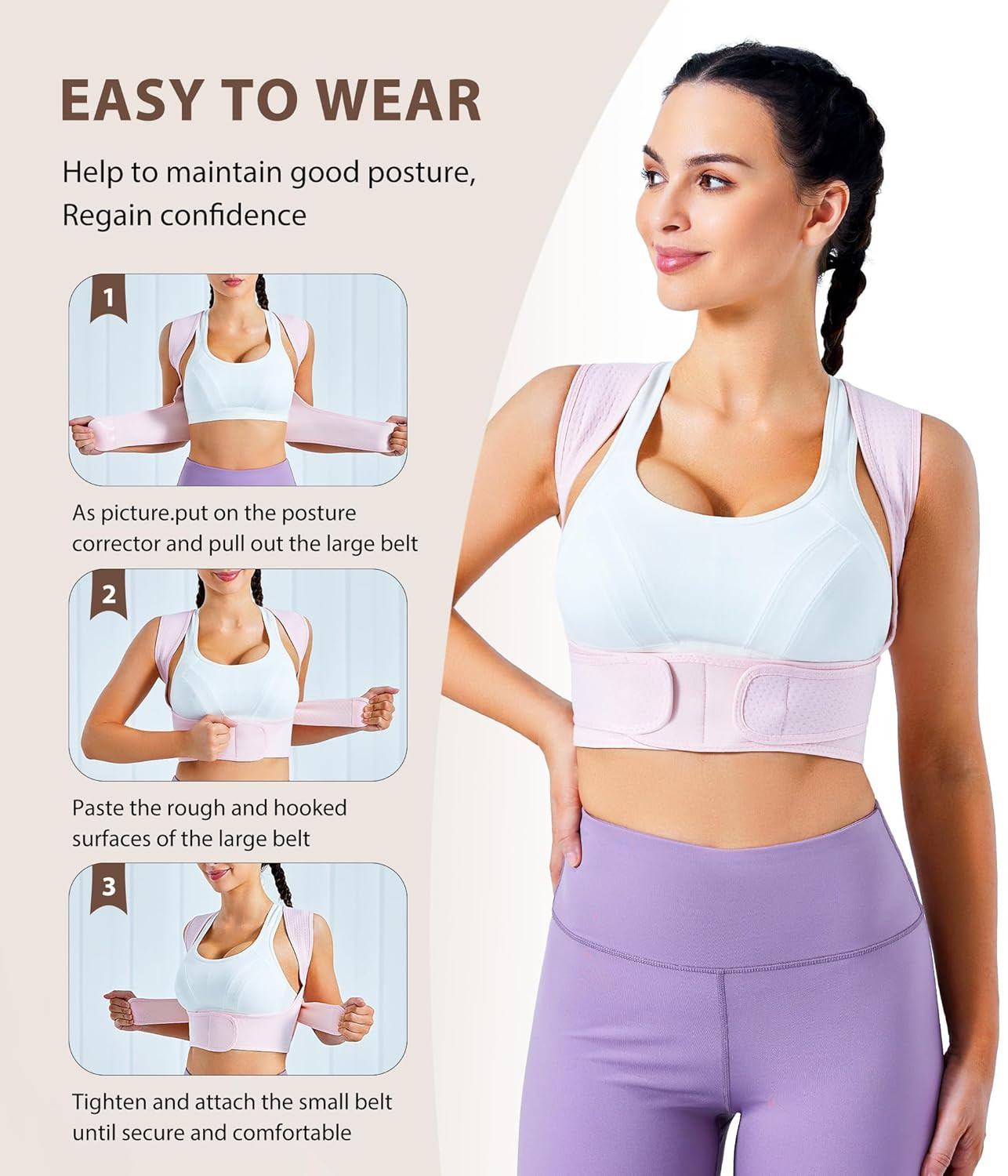 Posture Corrector for Women Adjustable Upper Back Brace Posture Support Back Str