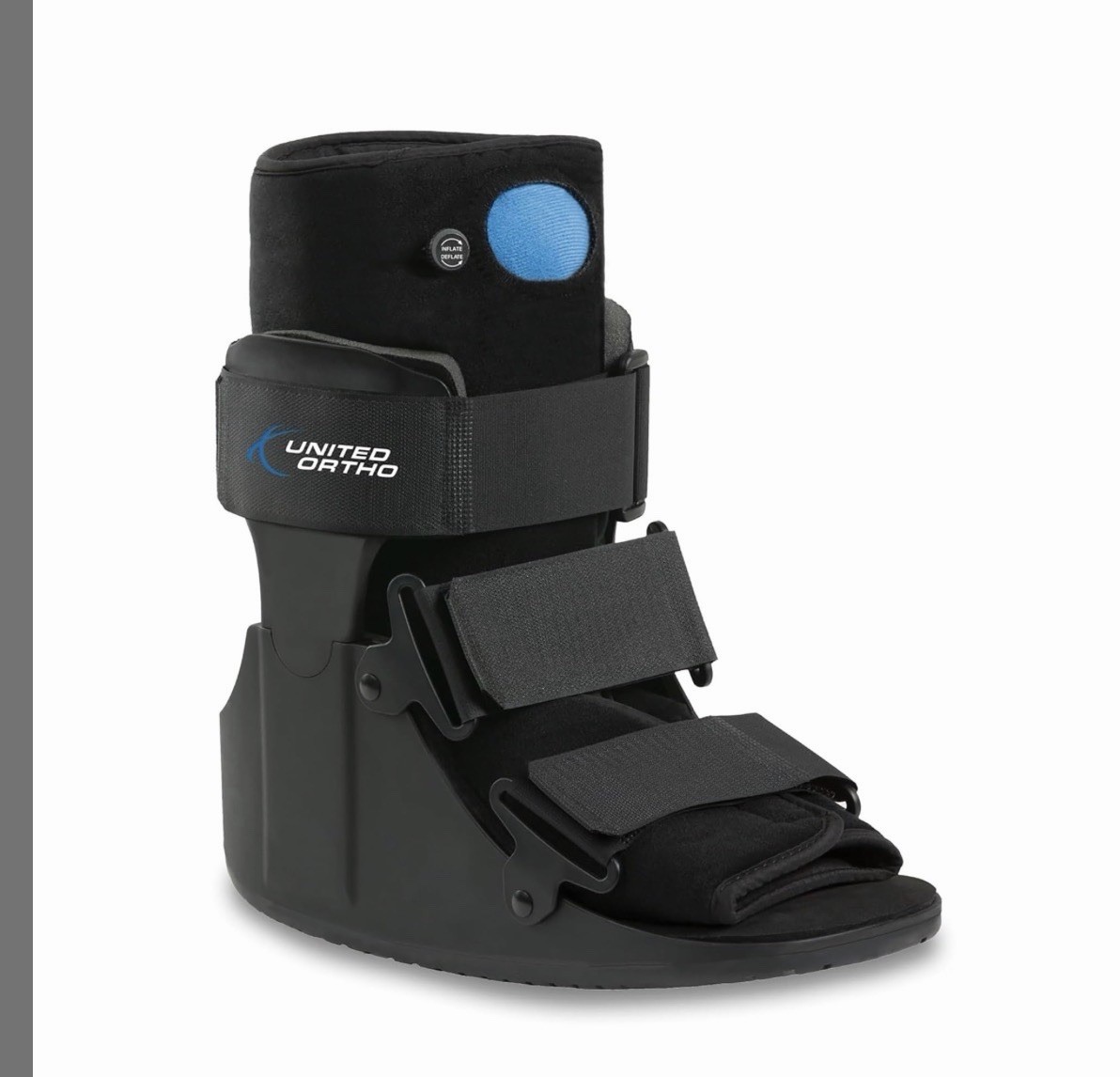 United Ortho Adjustable Medical Orthopedic Walking Boot Black for Leg Foot