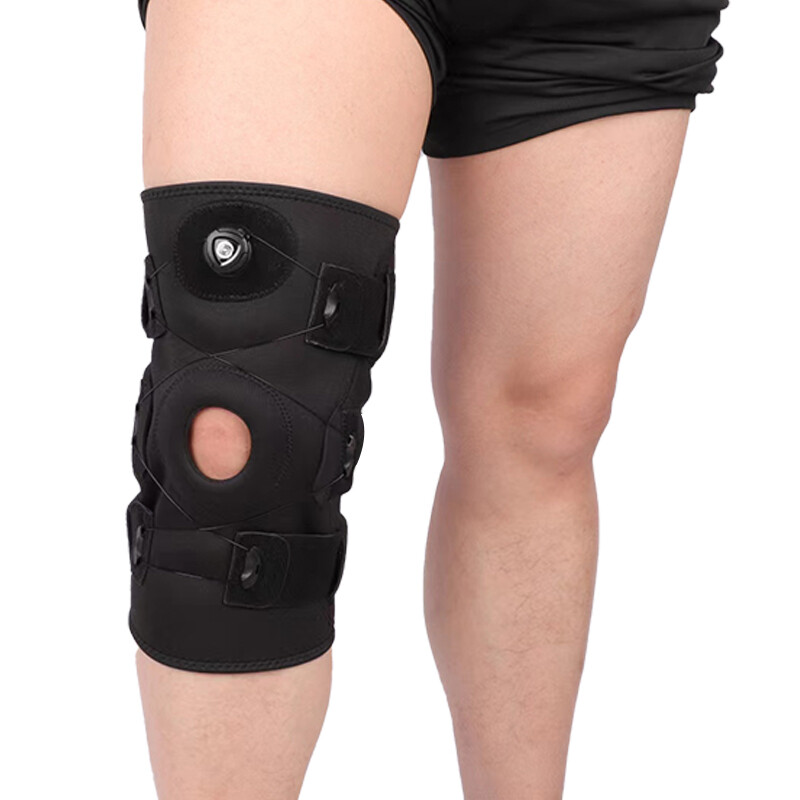 Hinged Knee Brace Joint Support Compression Sleeve Open Patella Stabilizer Wraps