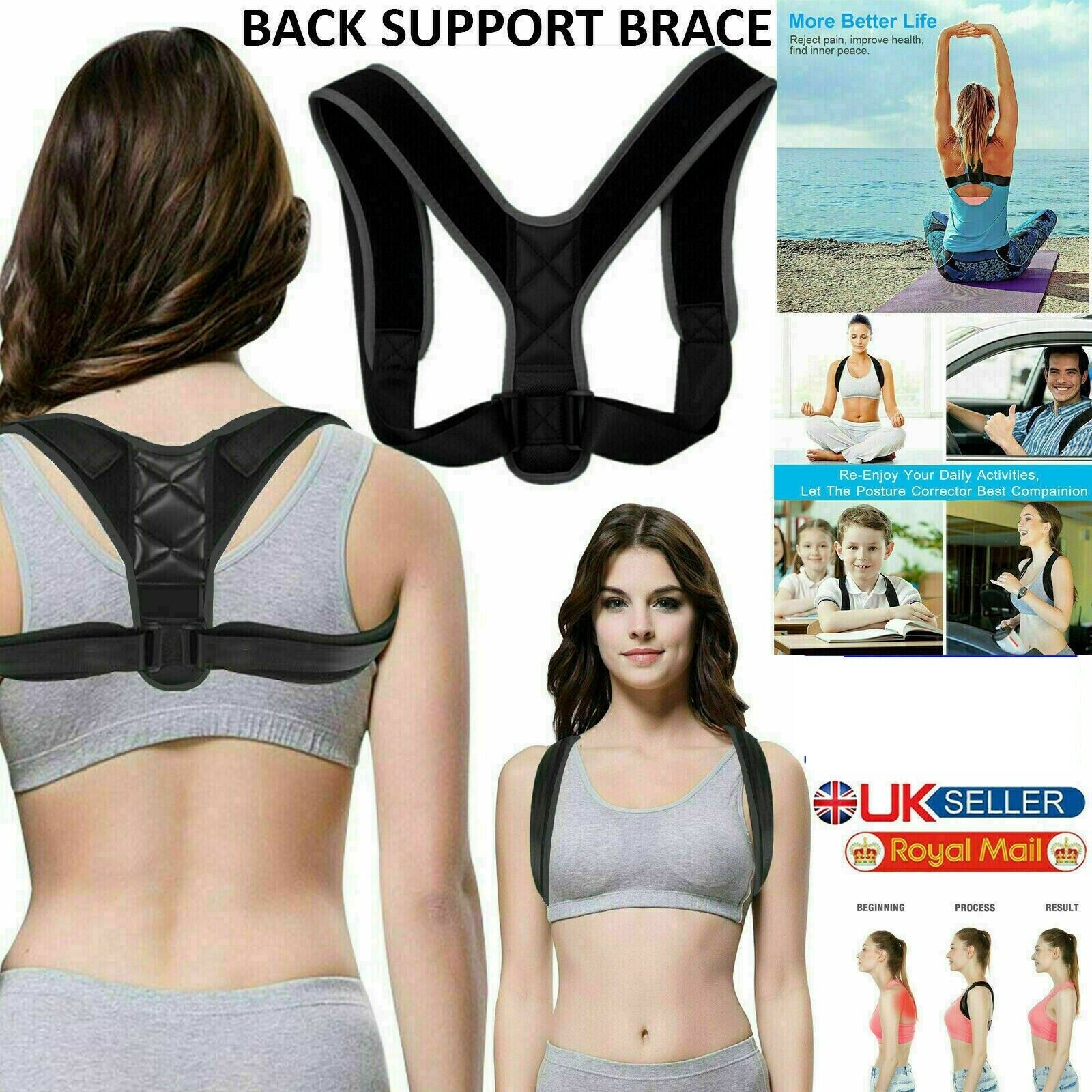 CORRECTOR DE POSTURA Soporte Ortopédico Faja para el Dolor de Espalda y Hombros
