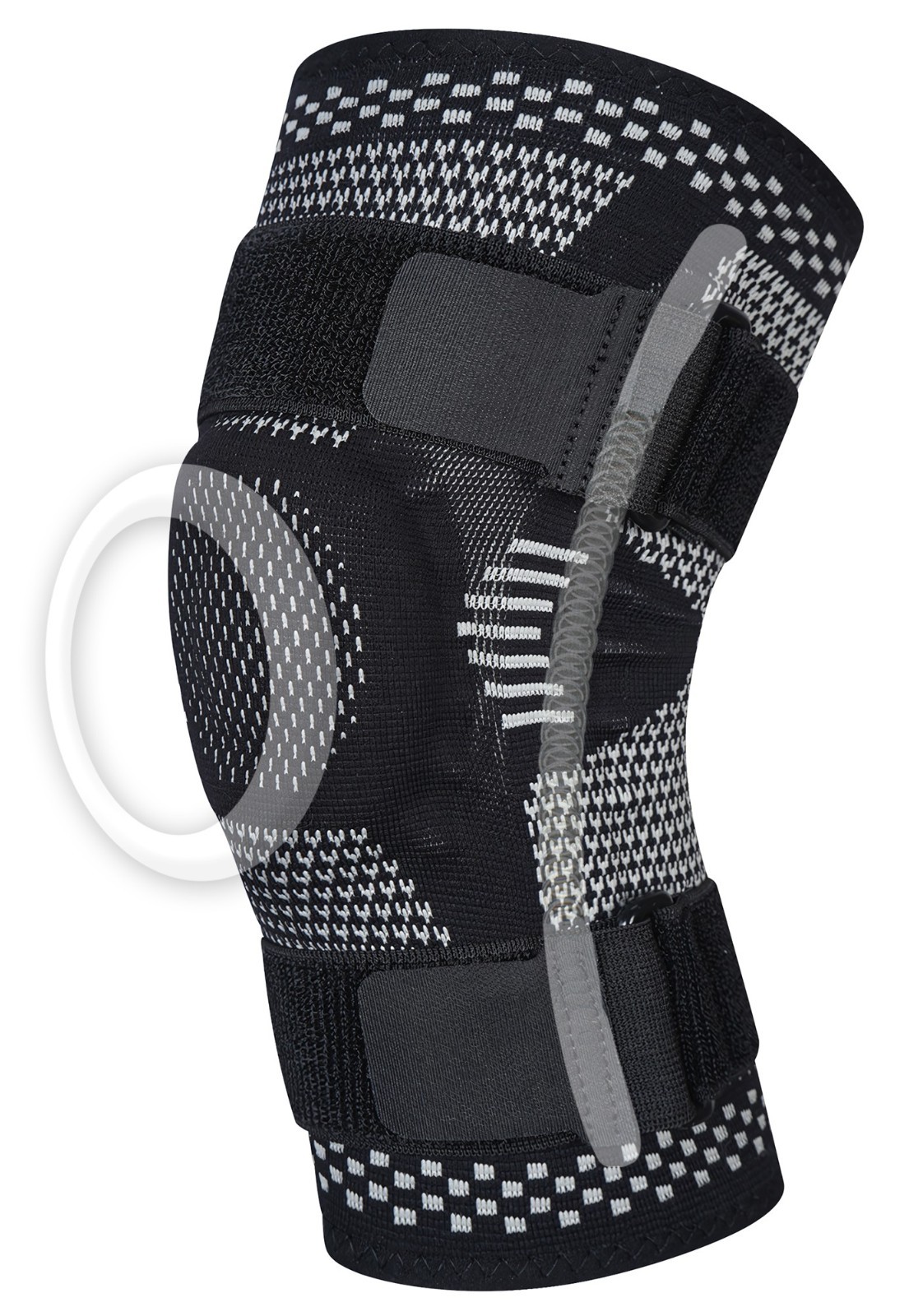 Knee Brace-Compression, Non-Slip, Breathable, Sports Support, Hook & Loop Straps
