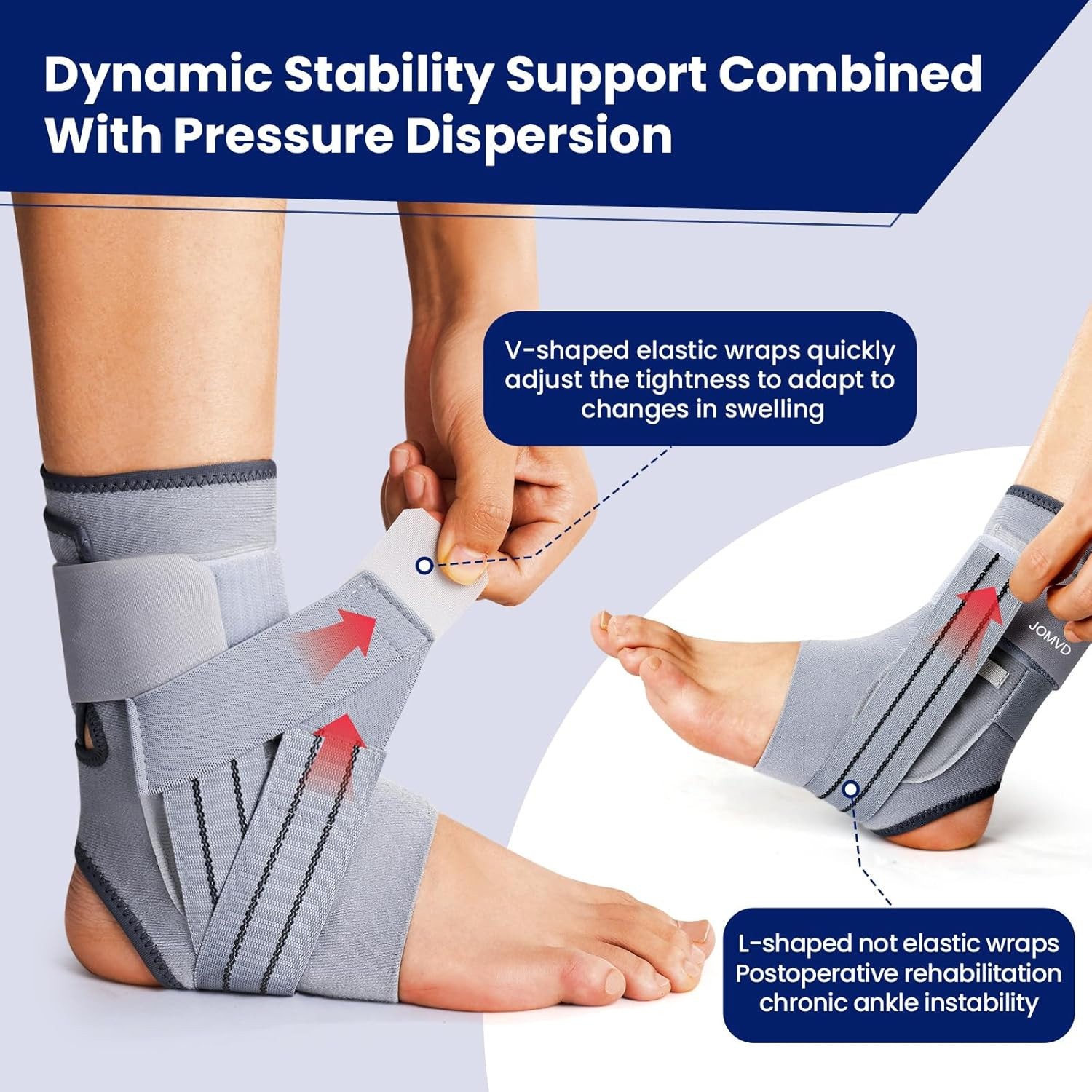 Ankle Brace Adjustable Support Stabilizer for Sprains Tendon Pain Left XL