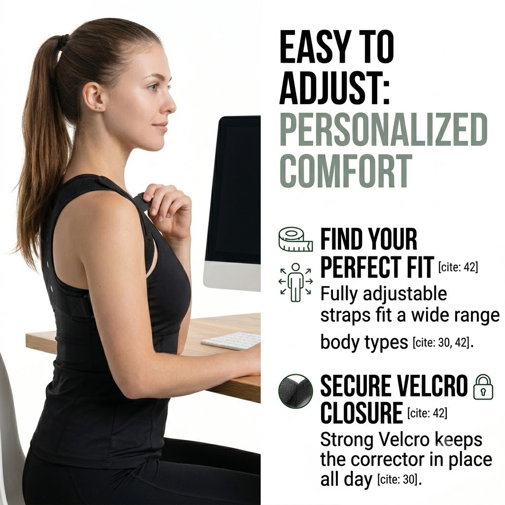 Posture Corrector for Men Women Adjustable Back Brace Upper Spine Support Pain