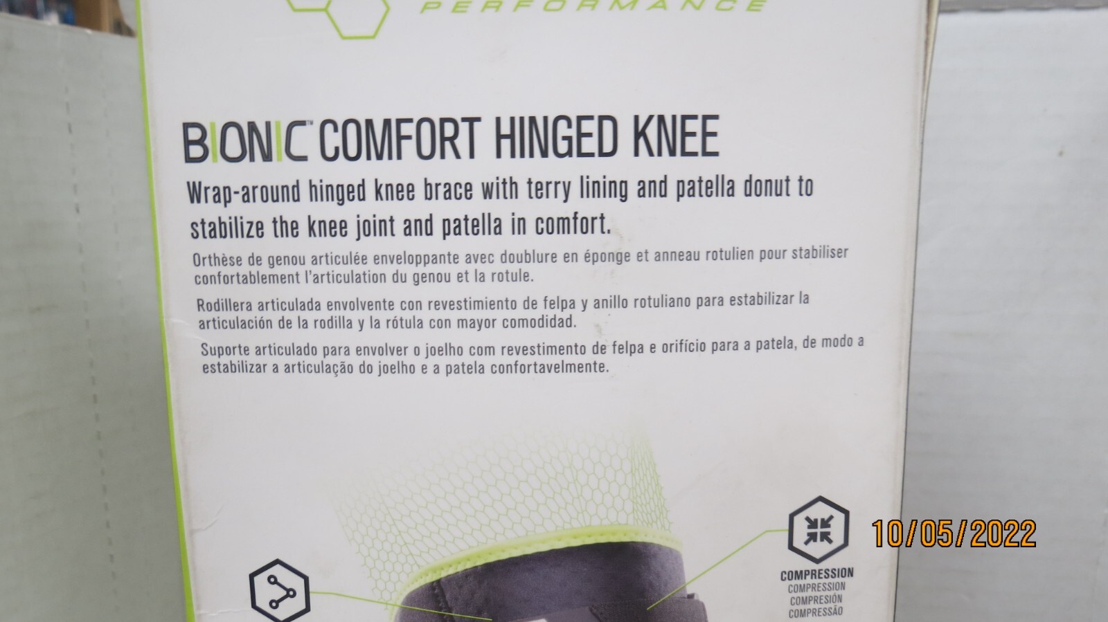 DONJOY 250-322 BIONIC BILATERAL HINGED KNEE WRAP FOR JOINT STABILAZATION NEW