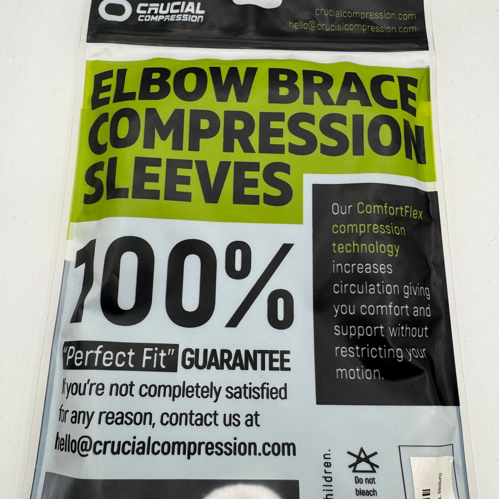Crucial Compression Elbow Brace / Compression Sleeves Adult Medium 1 pair NEW