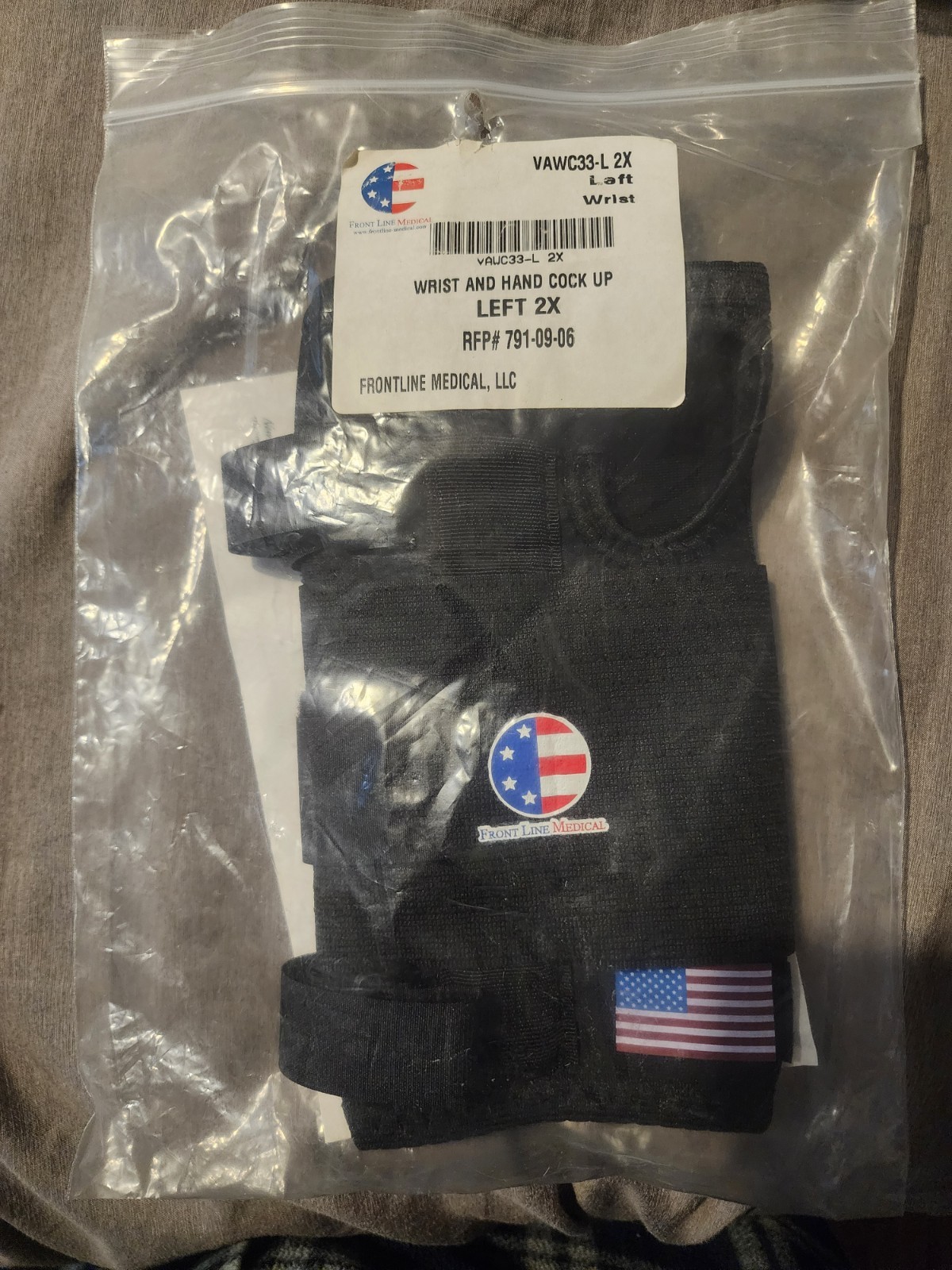VAWC33-L 2X 10″ Koolflex Left Wrist Support Brace Black 2XL – MSRP $50 (NEW)