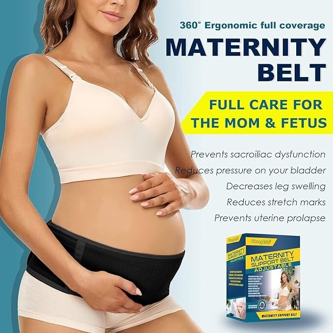 Maternity Support Belt adjustable Black -Brand New Box NWT