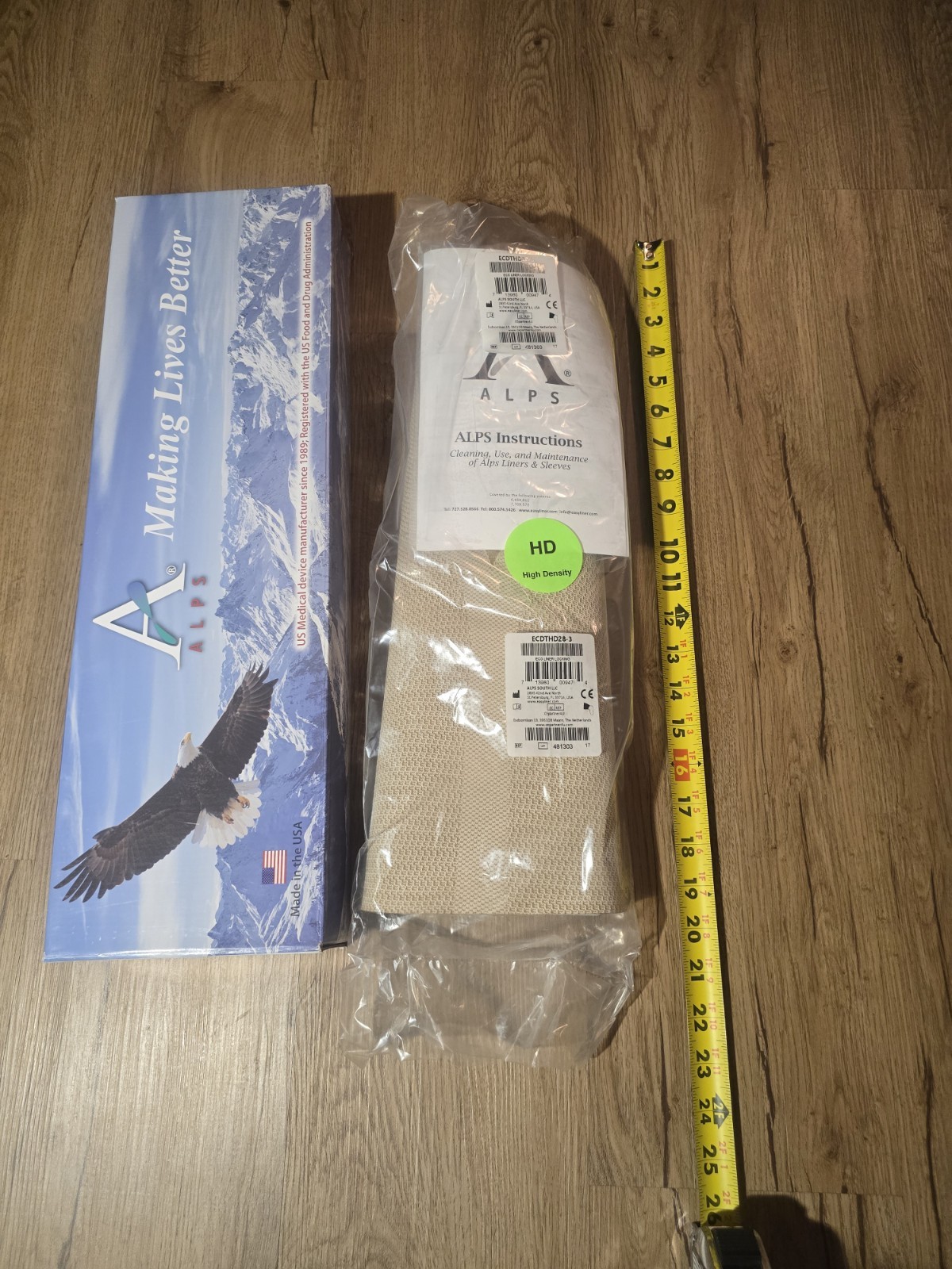 ALPS ECO Liner Locking ECDTHD28-3 Size 28 HD Gel Prosthetic Liner New