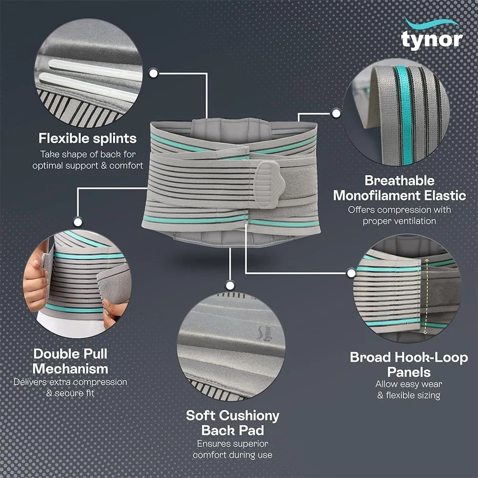TYNOR L.S Belt Lumbo Sacral Belt Lumbopore Back Support Rehabilitation S to XXL