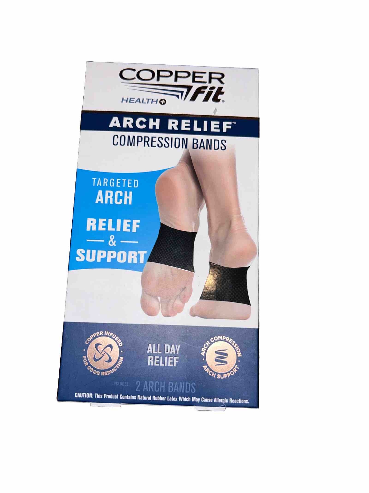 Copper Fit Arch Relief Compression Bands, Professional Grade Plantar Fascitis