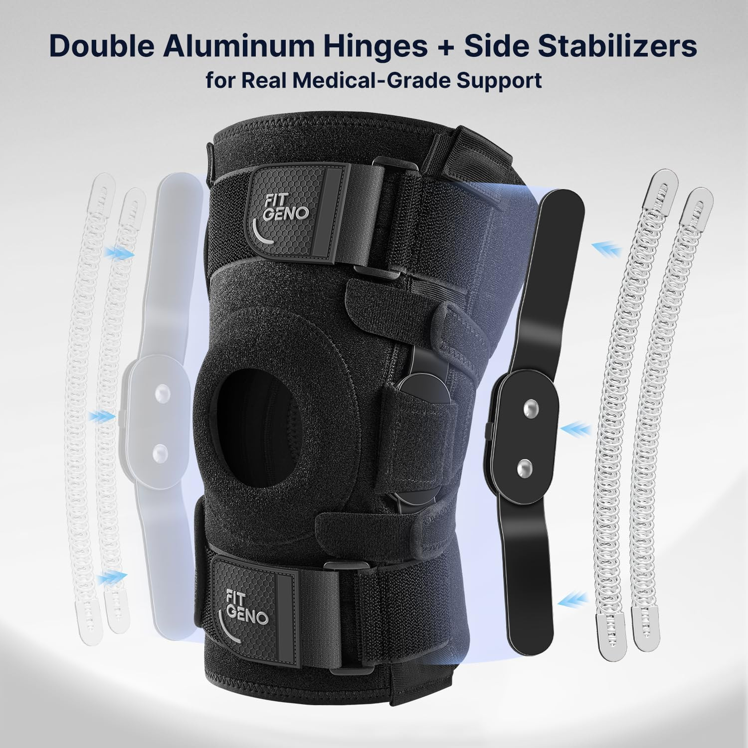 Hinged Knee Brace for Meniscus Tear: Adjustable Knee Support for Knee Pain W/Sid