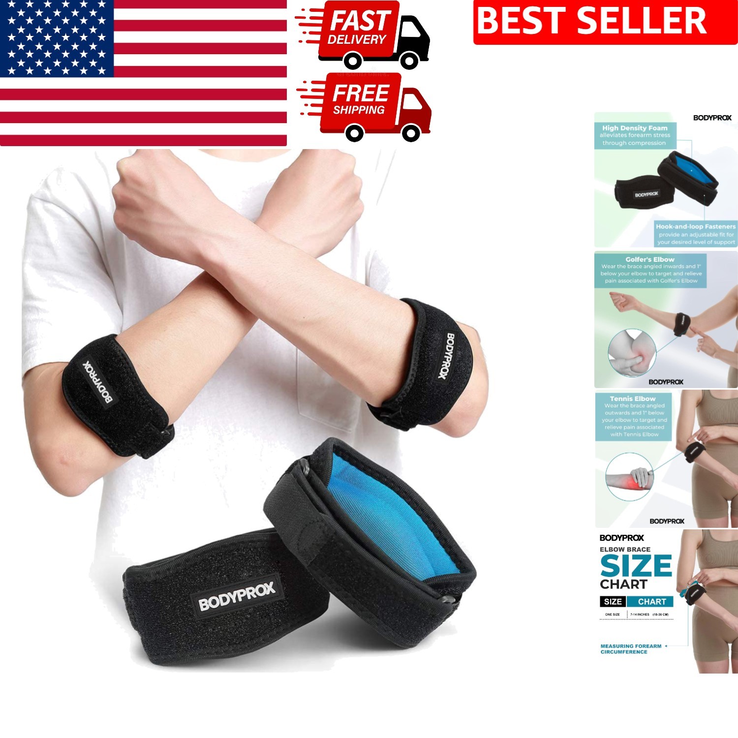 Dual Elbow Support Pack for Pain Relief & Injury Prevention