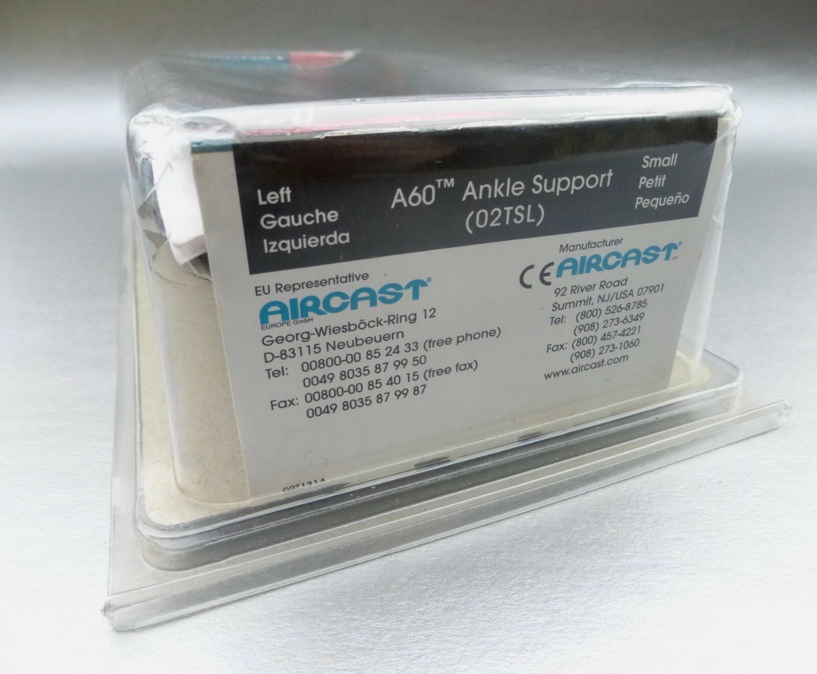 Aircast A60 Left Ankle Support Stabilizer Size Small Black Lightweight Fabric