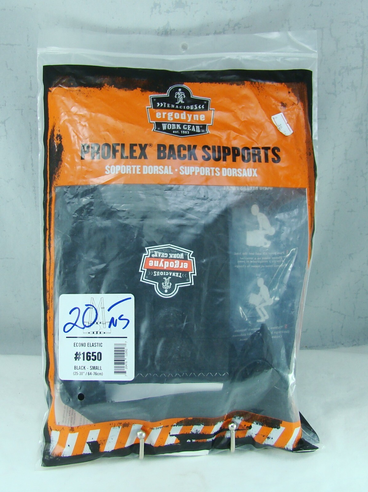 Ergodyne ProFlex Econo Elastic Back Support Brace w Adjustable Suspenders Sm NEW