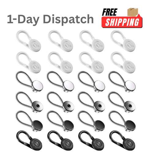 WILLBOND 24 Pcs Collar Extenders Elastic Button Neck Relief Black White