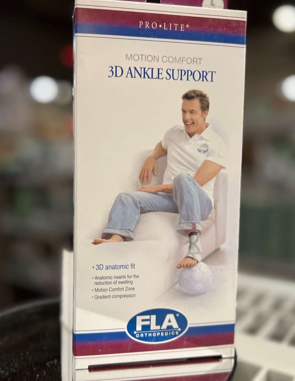 FLA Prolite 3D Right Ankle Support Braces White/Gray Right Foot Large