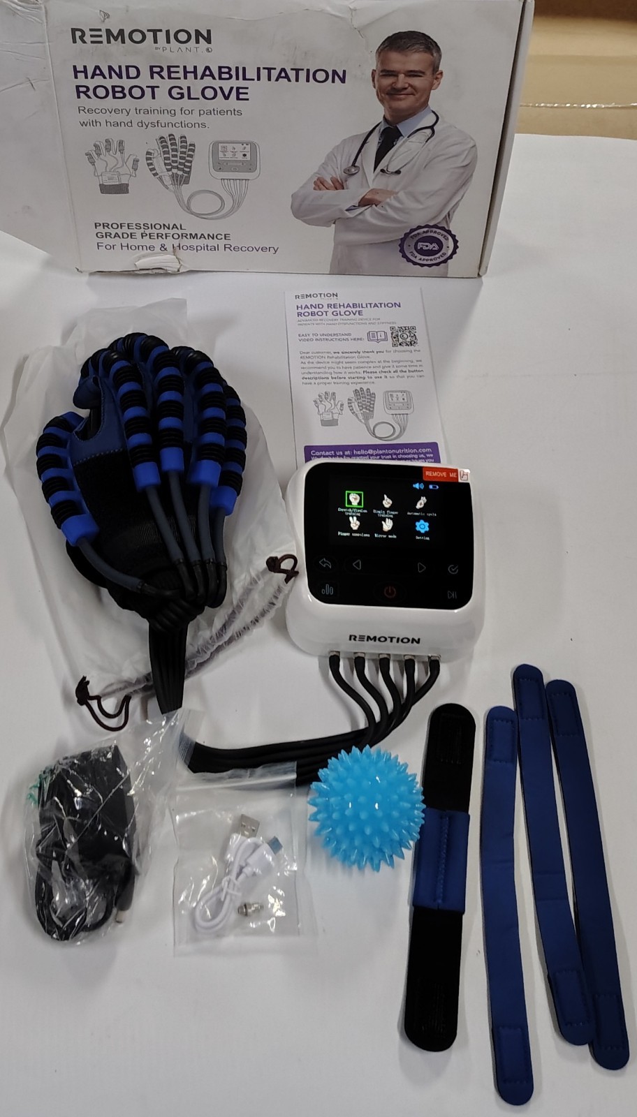 Remotion Rehabilitation Robot Glove – Hand Stroke Recovery, XL, Right Hand