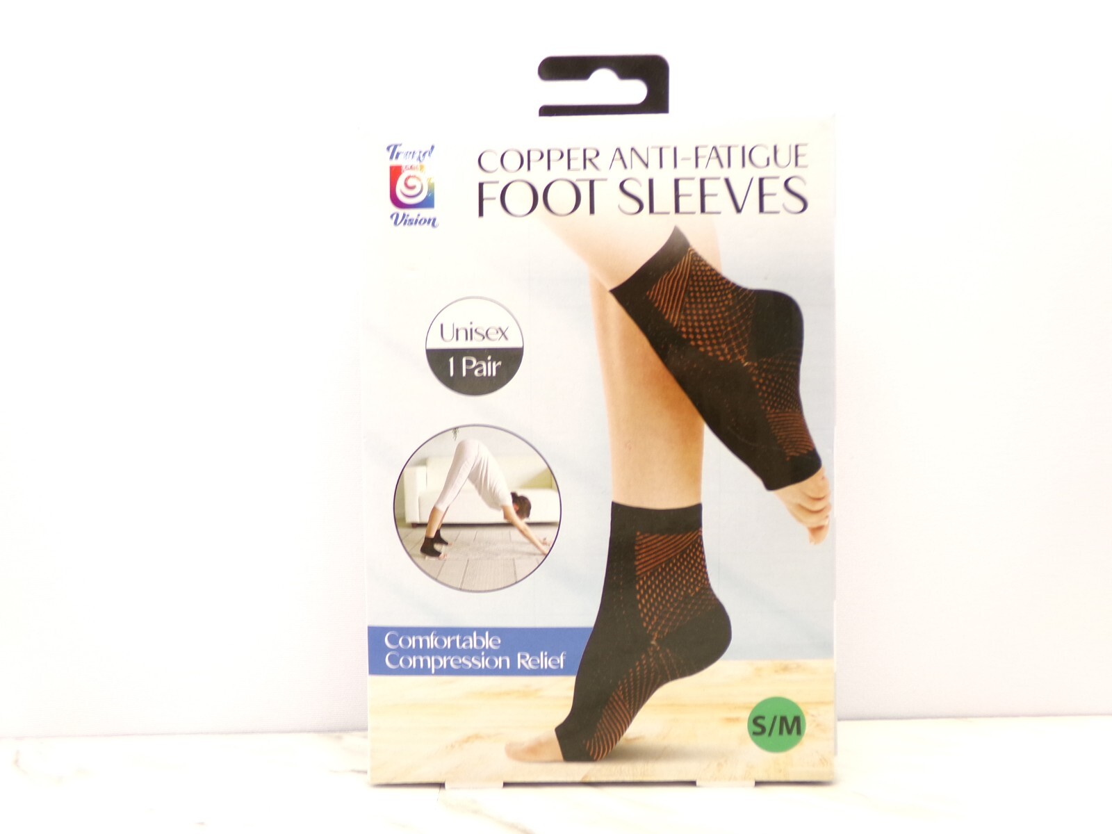 Copper Anti-fatigue Foot Sleeves One Pair Small To Medium By Trend Vision
