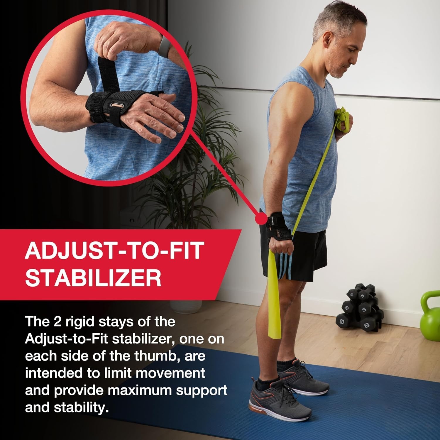 Breathable Thumb Stabilizer for Arthritis & Injuries – One Size Fits Most, Black