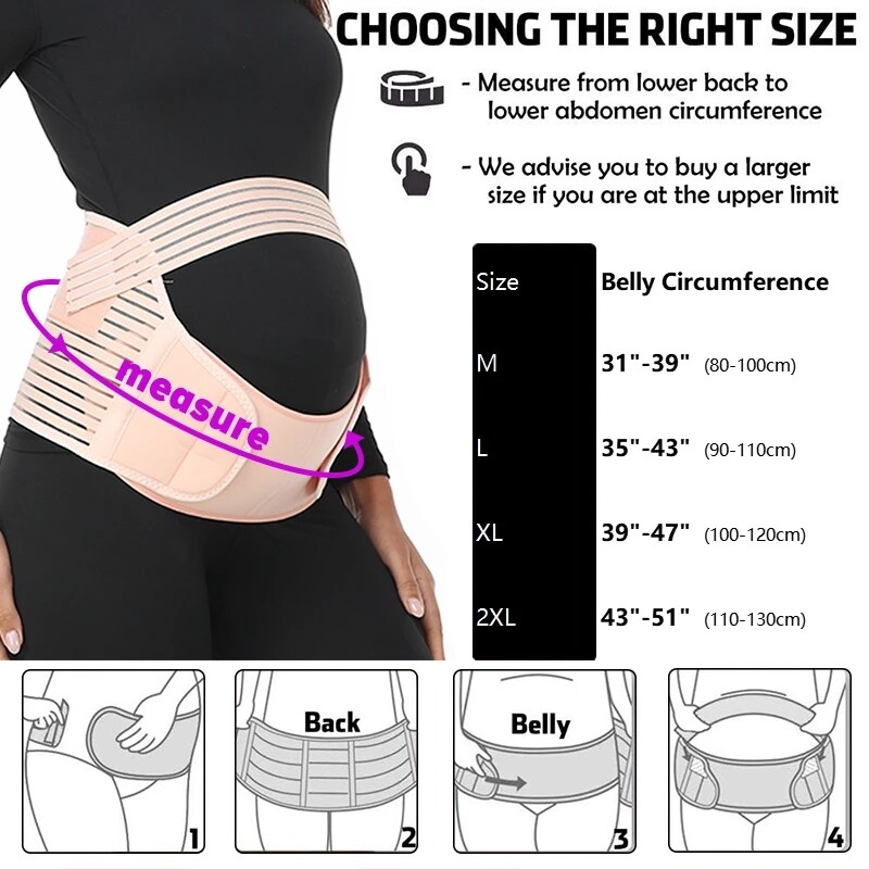 Pregnant Women Waist Trainer Maternity 3 In 1 Belly Lumbar Support Belt Bands US