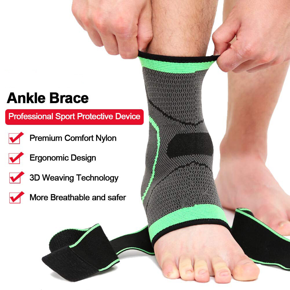 Ankle Brace Support Compression Sleeve Strap for Relief Sprained Tendon Foot Gym