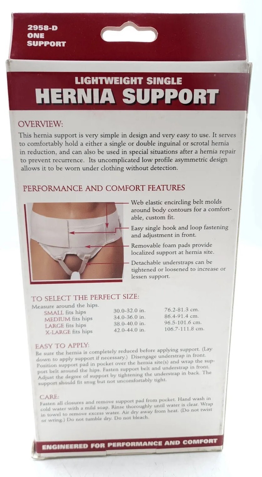 OTC Lightweight Single Bi Lateral Hernia Support 2958D-S Elas DBL Sz S Small