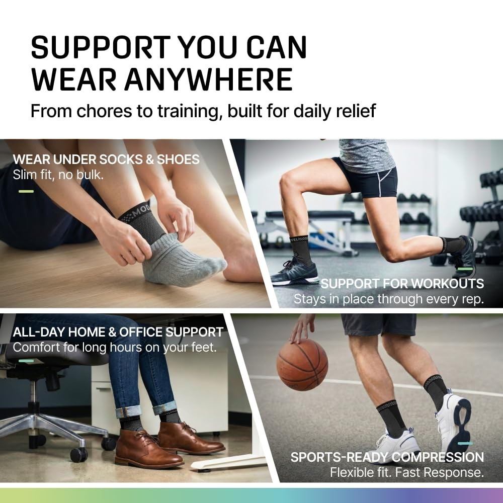 Compression Ankle Brace Socks for Sprains & Tendonitis – Foot Support Sleeve for