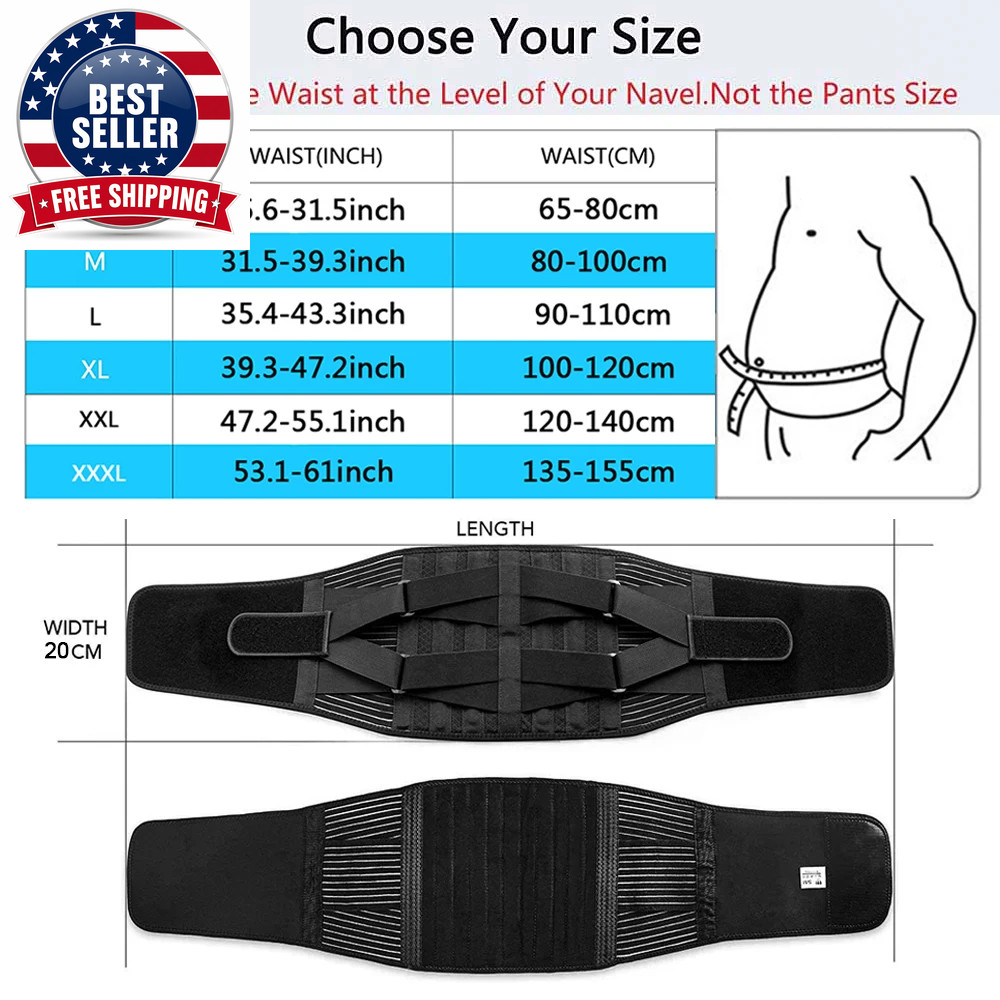 Double Pull Back Lumbar Support Belt Waist Orthopedic Corset Men Women Spine Dec