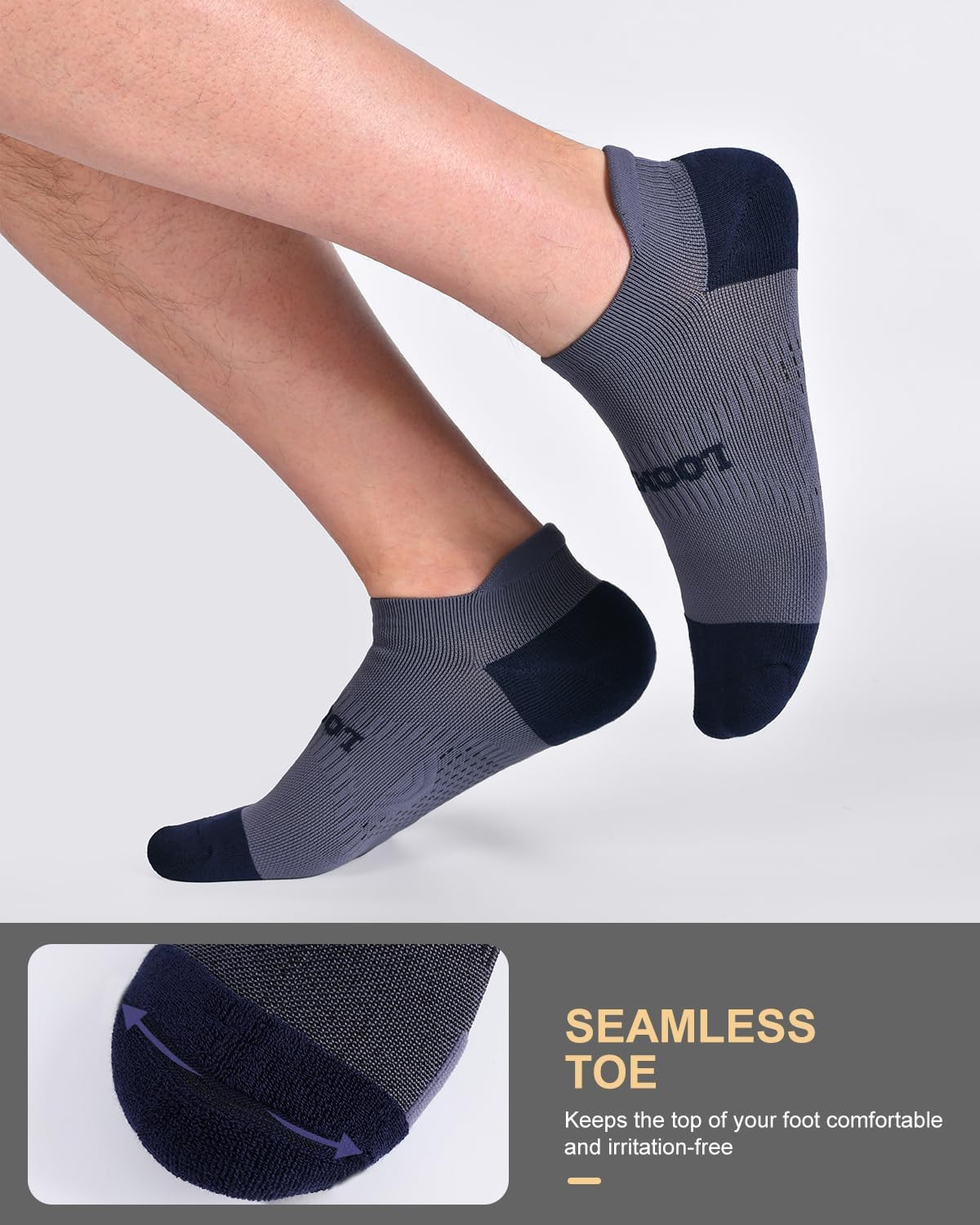 Compression Ankle Socks for Men & Women, Athletic Socks with Arch Support, Light