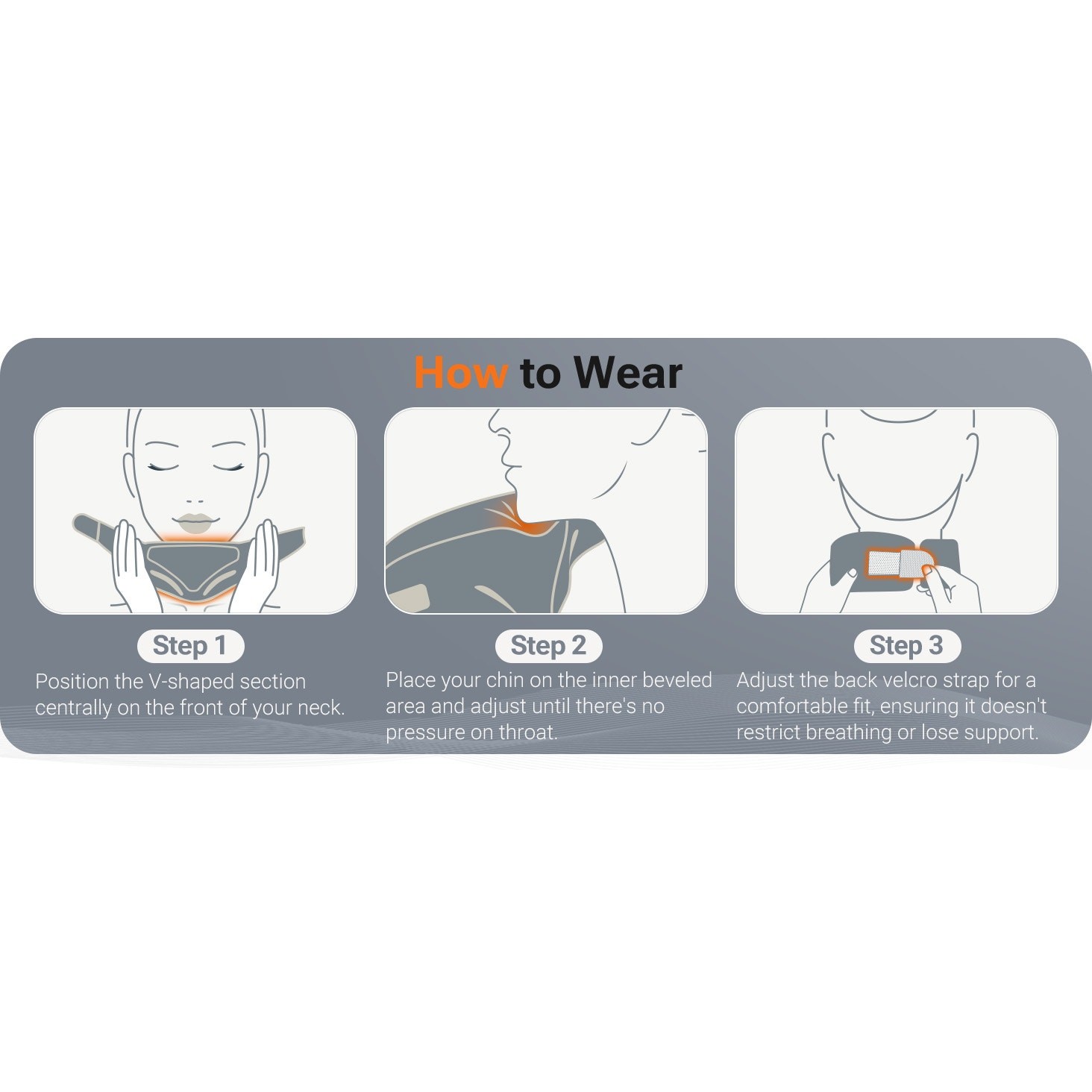 Pink Ergonomic Neck Brace V-Shaped Cervical Collar for Pain Relief & Support M