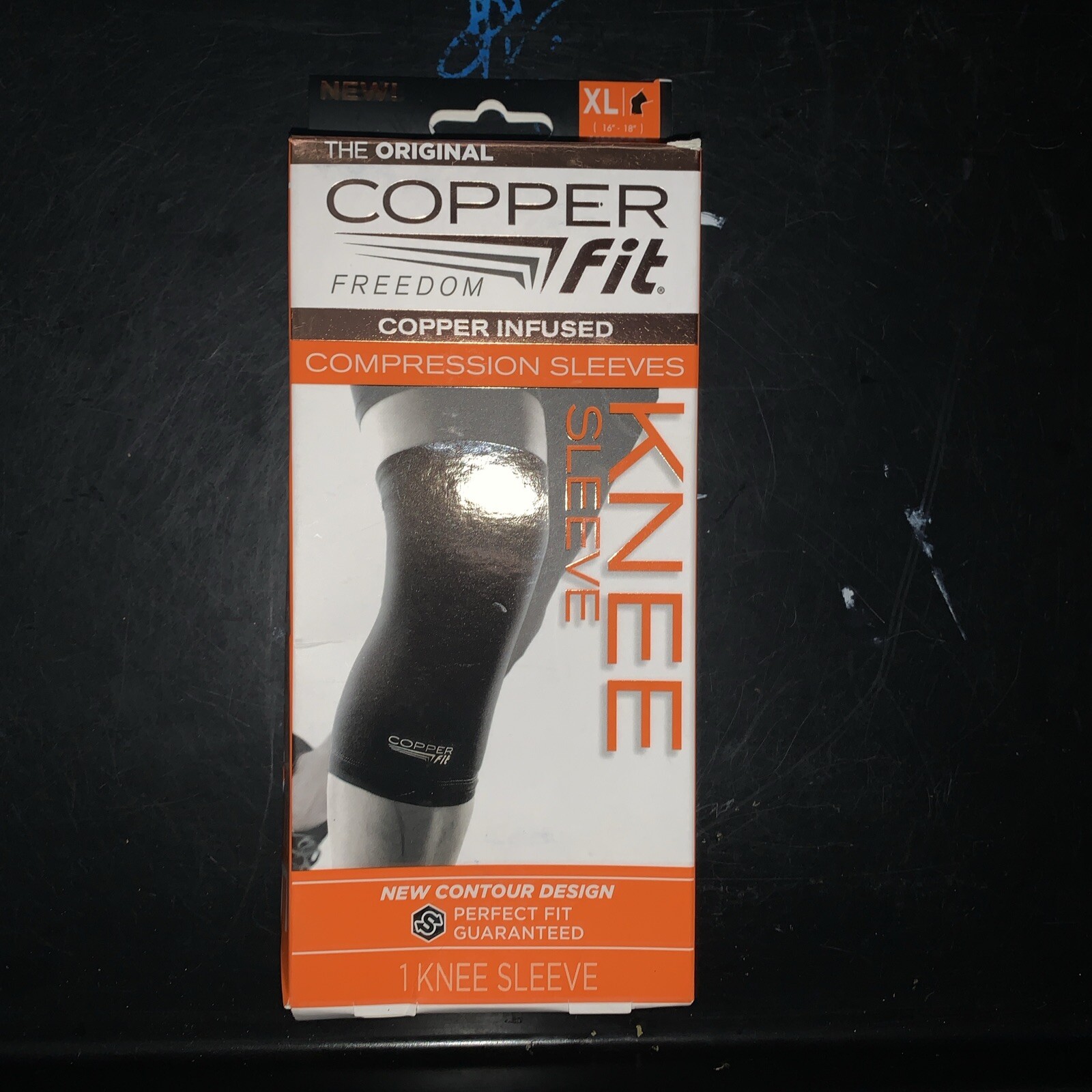 Copper Fit Freedom Copper Infused Compression Knee Sleeve Size XL – Black Unisex