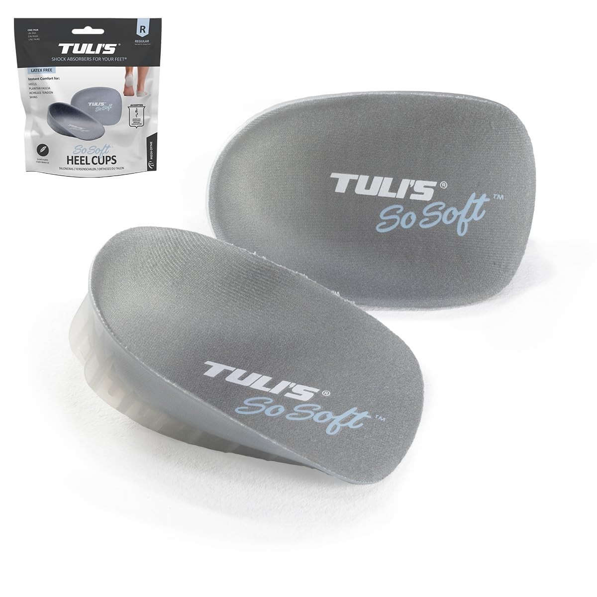 Cushioned Gel Heel Cups for Plantar Fasciitis & Heel Pain Relief – 1 Pair