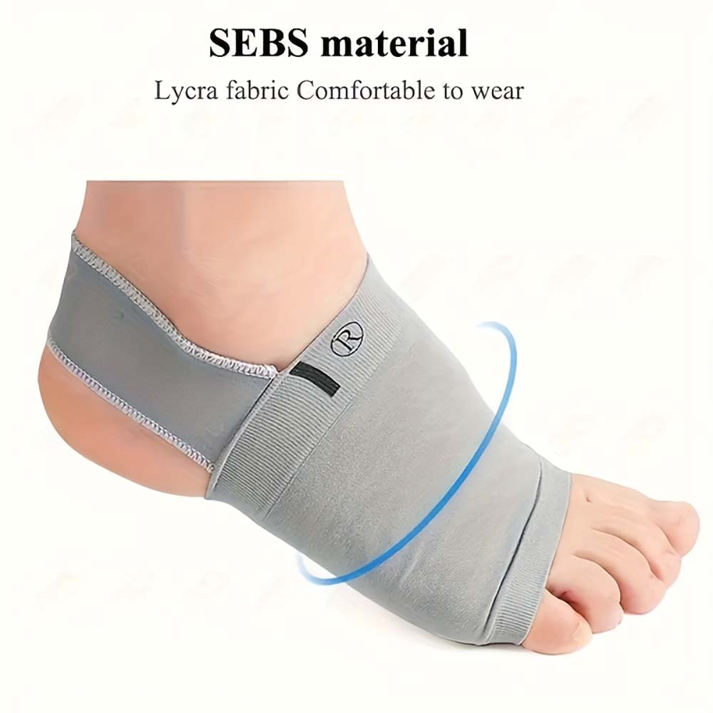 Breathable Durable Non-Slip Foot-Care 2 Pairs of Silicone Pad Arch Support Socks